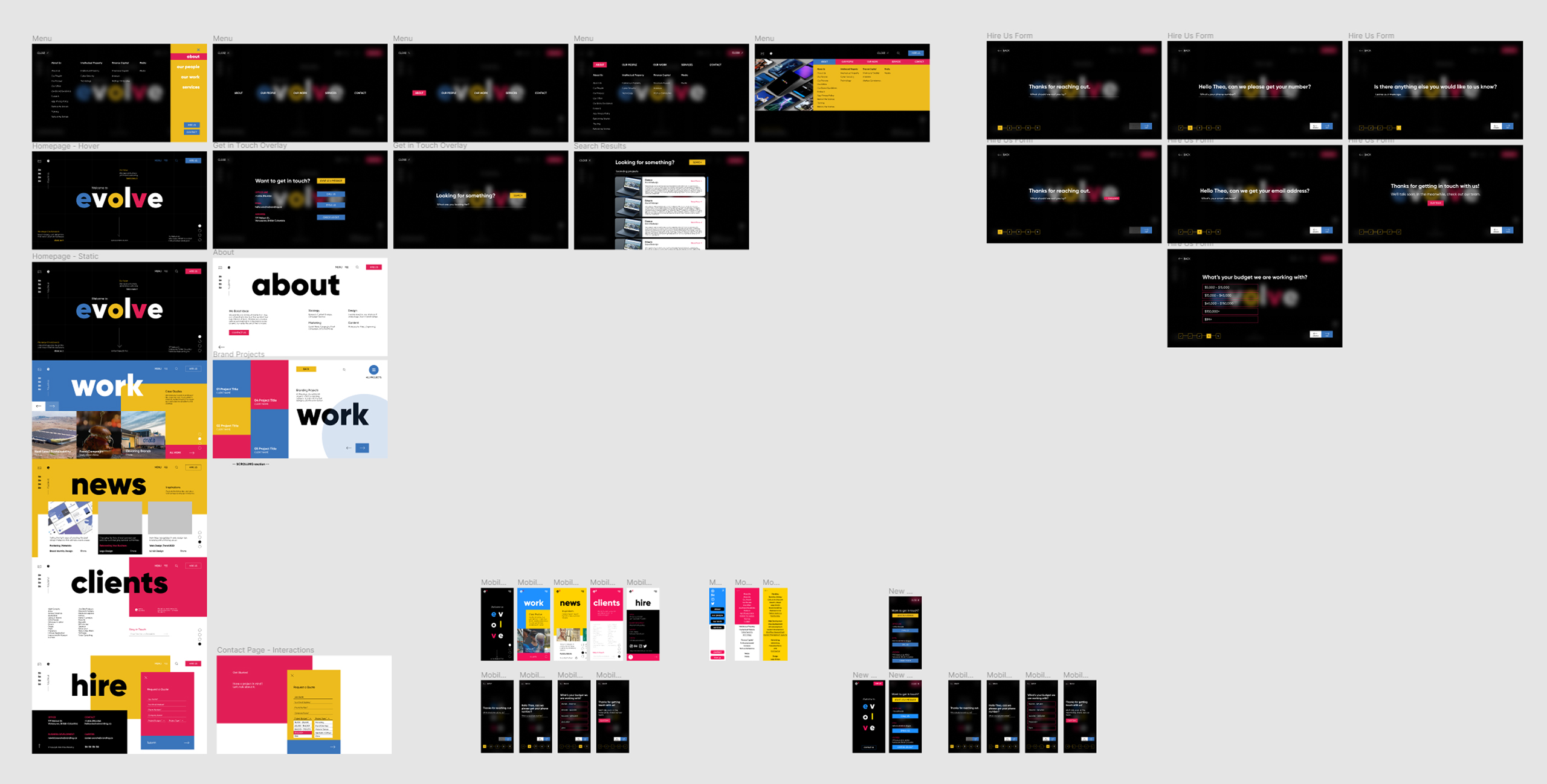 Evolve Branding Figma Wireframes