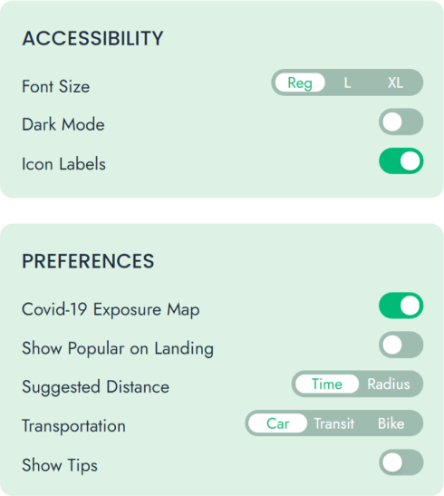 AWAY Application Personalization Features